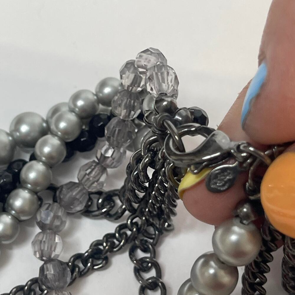 Premier Design necklace costume jewelry Gray faux pearl wrapped statement classy - Picture 3 of 10
